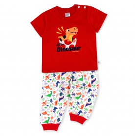 FIFFY LITTLE DINOSAUR SHORT SLEEVE BOY PYJAMAS SUIT