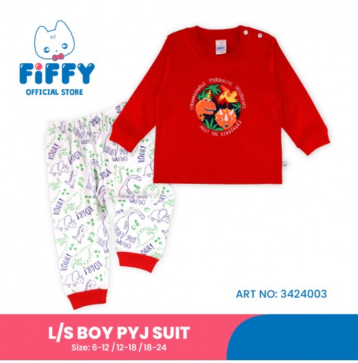 FIFFY MEET DINOSAUR LONG SLEEVE BOY PYJAMAS SUIT