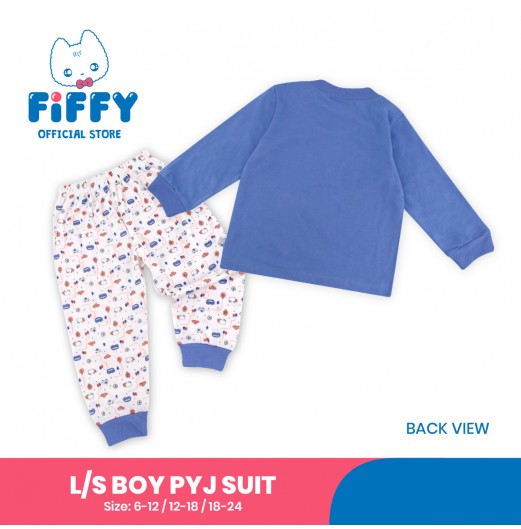 FIFFY BLUE BEAR LONG SLEEVE BOY PYJAMAS SUIT