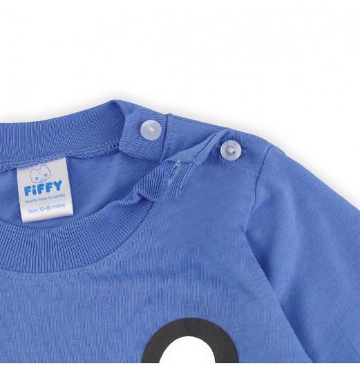 FIFFY BLUE BEAR LONG SLEEVE BOY PYJAMAS SUIT