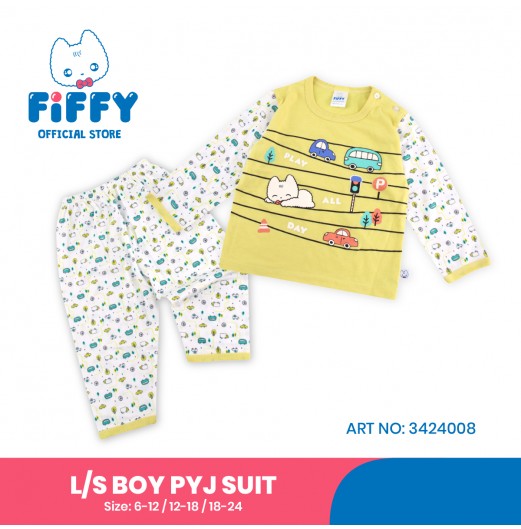 FIFFY PLAY ALL DAY LONG SLEEVE BOY PYJAMAS SUIT