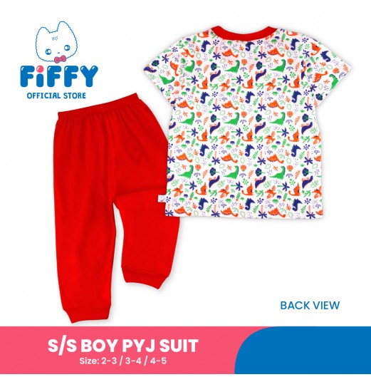 FIFFY DINOSAUR GARDEN SHORT SLEEVE BOY PYJAMAS SUIT