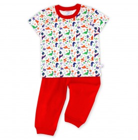 FIFFY DINOSAUR GARDEN SHORT SLEEVE BOY PYJAMAS SUIT