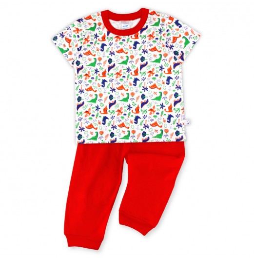 FIFFY DINOSAUR GARDEN SHORT SLEEVE BOY PYJAMAS SUIT