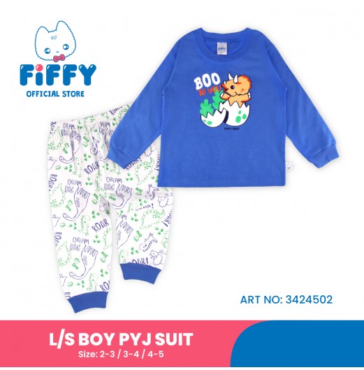 FIFFY DINOSAUR POPPING OUT LONG SLEEVE BOY PYJAMAS SUIT