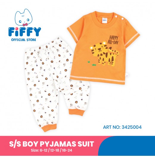 FIFFY HAPPY ALL THE DAY SHORT SLEEVE BOY PYJAMAS SUIT