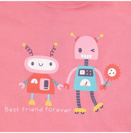 FIFFY ROBOT FRIEND SHORT SLEEVE GIRL PYJAMAS SUIT