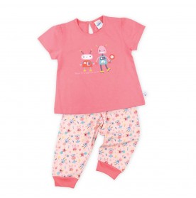 FIFFY ROBOT FRIEND SHORT SLEEVE GIRL PYJAMAS SUIT