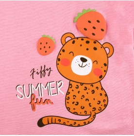 FIFFY CHEETAH SUMMER FUN LONG SLEEVE GIRL PYJAMAS SUIT