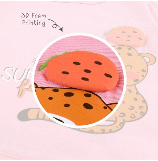 FIFFY CHEETAH SUMMER FUN LONG SLEEVE GIRL PYJAMAS SUIT