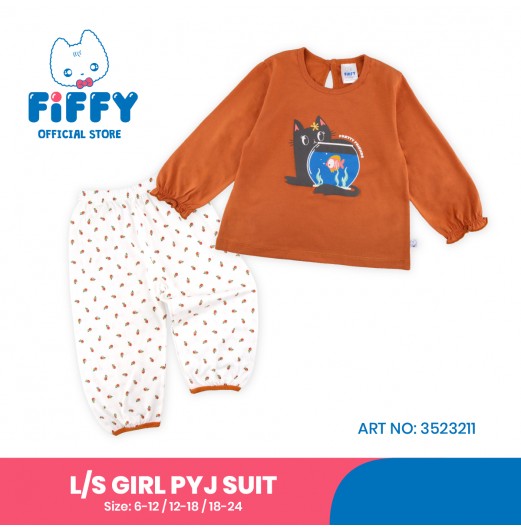 FIFFY PRETTY FRIENDS LONG SLEEVE GIRL PYJAMAS SUIT