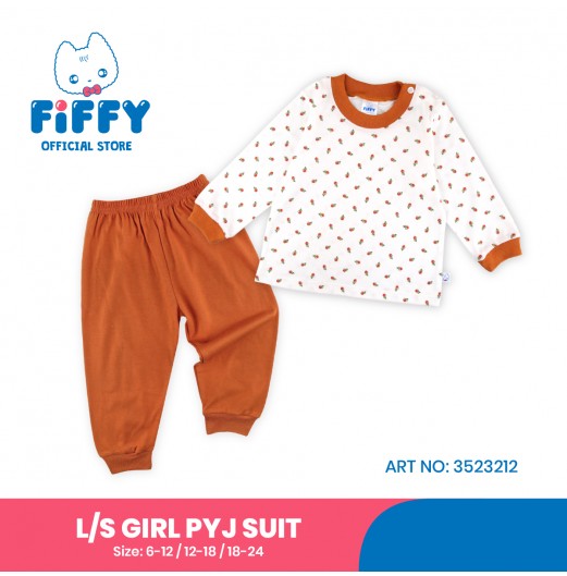 FIFFY SWEET CHERRY LONG SLEEVE GIRL PYJAMAS SUIT