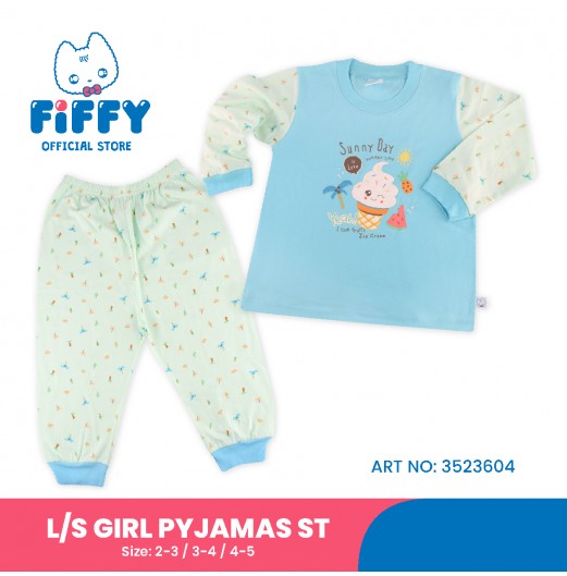 FIFFY ICE CREAM DAY LONG SLEEVE GIRL PYJAMAS SUIT