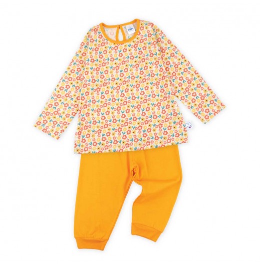 FIFFY FLOWERING LONG SLEEVE GIRL PYJAMAS SUIT