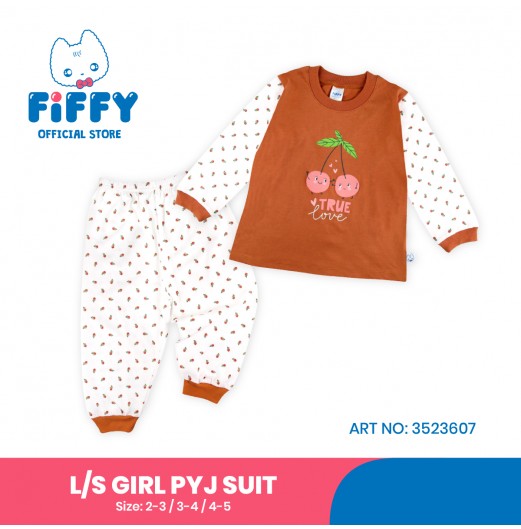 FIFFY CHERRY CUTIE LOVE LONG SLEEVE GIRL PYJAMAS SUIT