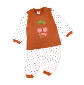 FIFFY CHERRY CUTIE LOVE LONG SLEEVE GIRL PYJAMAS SUIT