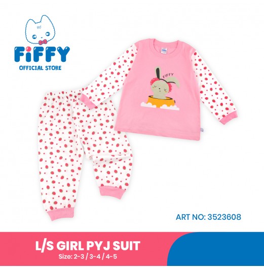 FIFFY SLEEPY BUNNY LONG SLEEVE GIRL PYJAMAS SUIT