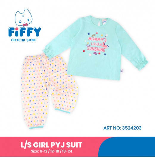 FIFFY LITTLE SUNSHINE LONG SLEEVE GIRL PYJAMAS SUIT