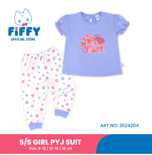 FIFFY GIRL POWER SHORT SLEEVE GIRL PYJAMAS SUIT