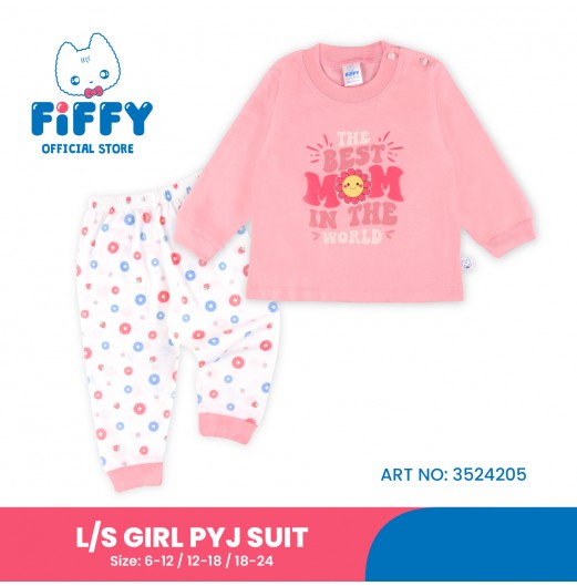 FIFFY BEST MOM IN THE WORLD LONG SLEEVE GIRL PYJAMAS SUIT