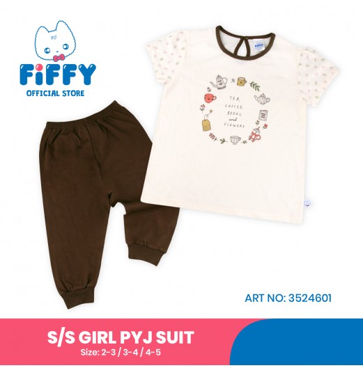 FIFFY COZY MOOD SHORT SLEEVE GIRL PYJAMAS SUIT