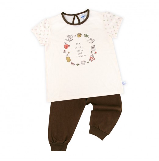 FIFFY COZY MOOD SHORT SLEEVE GIRL PYJAMAS SUIT