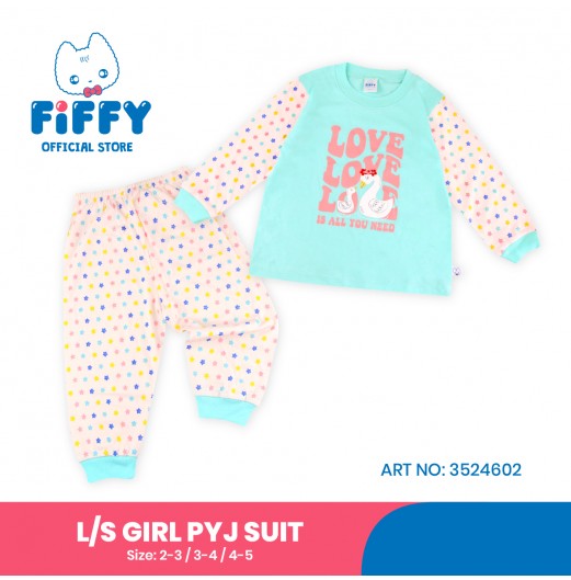 FIFFY LOVE IS ALL LONG SLEEVE GIRL PYJAMAS SUIT