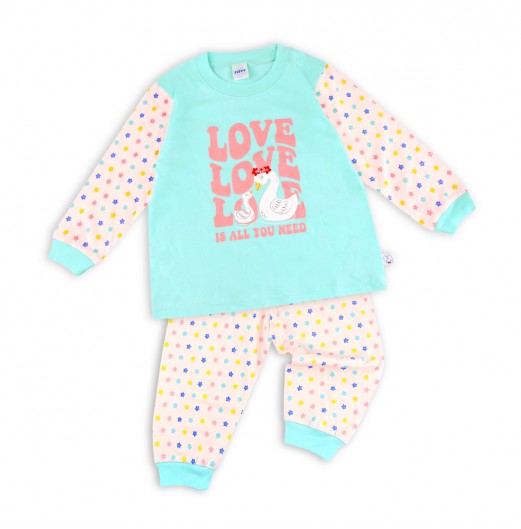 FIFFY LOVE IS ALL LONG SLEEVE GIRL PYJAMAS SUIT