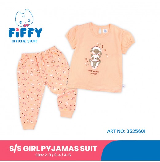 FIFFY FLUFFY MOONS SHORT SLEEVE GIRL PYJAMAS SUIT