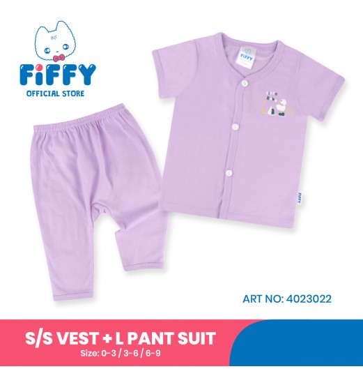 FIFFY JOYFUL DUCK SHORT SLEEVE VEST + LONG PANT SUIT