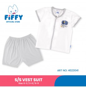 FIFFY BE JOYFUL SHORT SLEEVE VEST SUIT