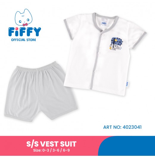 FIFFY BE JOYFUL SHORT SLEEVE VEST SUIT