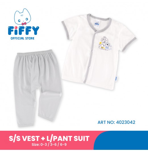 FIFFY BEAR GARDEN SHORT SLEEVE VEST+ LONG PANT SUIT