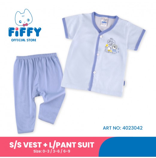 FIFFY BEAR GARDEN SHORT SLEEVE VEST+ LONG PANT SUIT