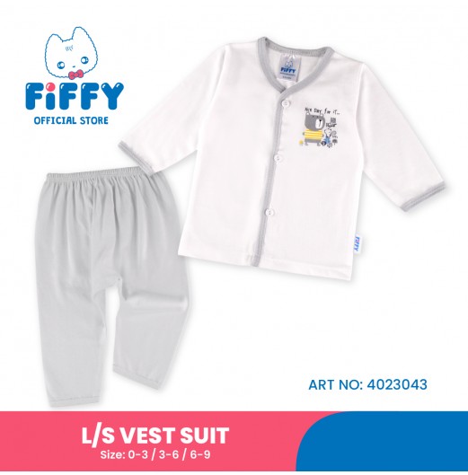 FIFFY NICE BEAR DAY LONG SLEEVE VEST SUIT