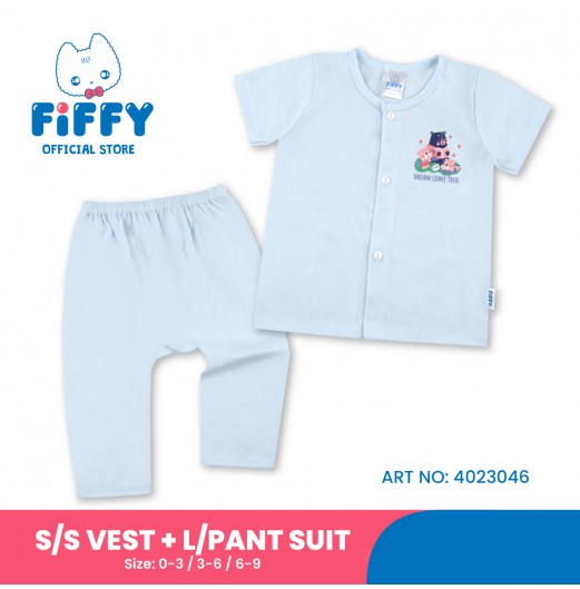 FIFFY DREAM COME TRUE SHORT SLEEVE VEST+ LONG PANT SUIT