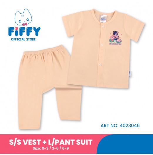 FIFFY DREAM COME TRUE SHORT SLEEVE VEST+ LONG PANT SUIT