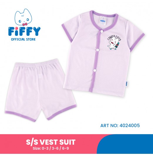 FIFFY HAPPY CAMPER SHORT SLEEVE VEST SUIT