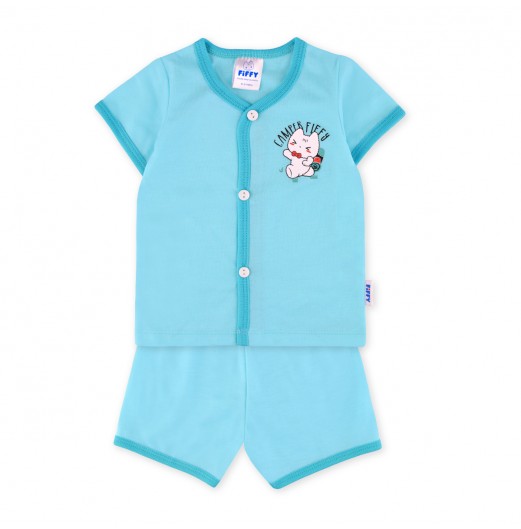 FIFFY HAPPY CAMPER SHORT SLEEVE VEST SUIT