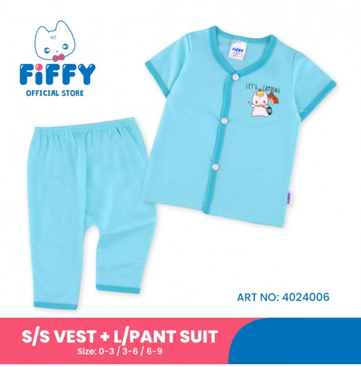 FIFFY LET'S CAMPING SHORT SLEEVE VEST + LONG PANT SUIT