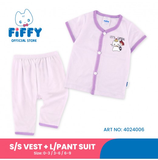 FIFFY LET'S CAMPING SHORT SLEEVE VEST + LONG PANT SUIT