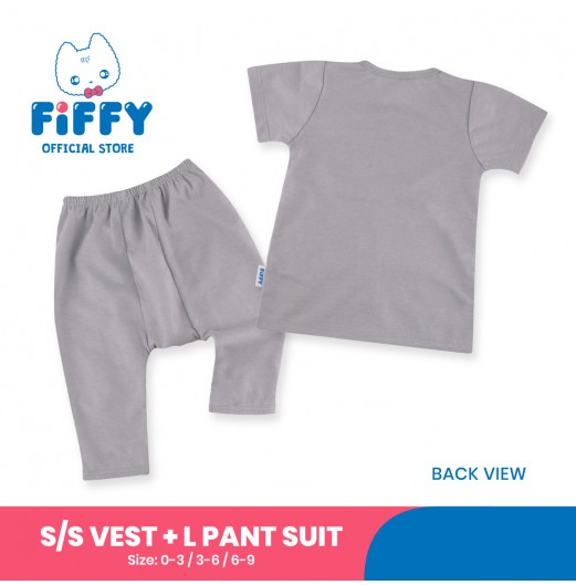 FIFFY HELLO DUDE SHORT SLEEVE VEST+ LONG PANT SUIT