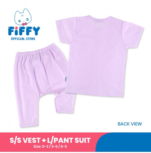 FIFFY HELLO DINOSAUR SHORT SLEEVE VEST + LONG PANT SUIT