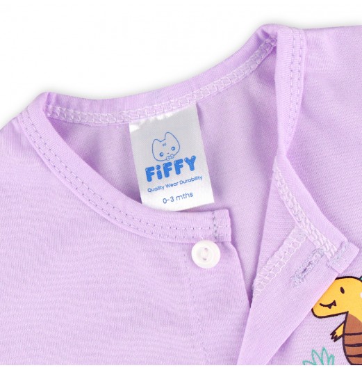 FIFFY HELLO DINOSAUR SHORT SLEEVE VEST + LONG PANT SUIT