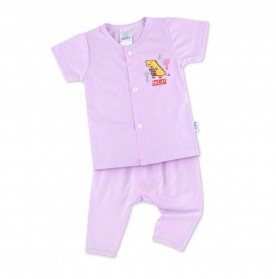 FIFFY HELLO DINOSAUR SHORT SLEEVE VEST + LONG PANT SUIT