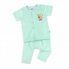 FIFFY HELLO DINOSAUR SHORT SLEEVE VEST + LONG PANT SUIT