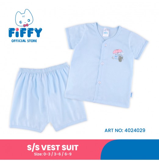 FIFFY PLAYFUL LITTLE CUTE SHORT SLEEVE VEST SUIT