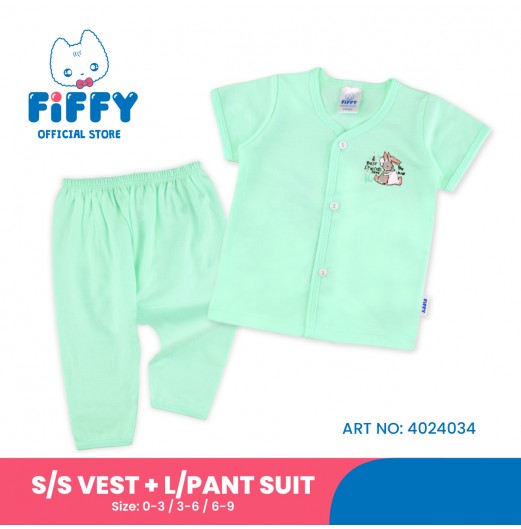 FIFFY BEST FRIEND SHORT SLEEVE VEST + LONG PANT SUIT