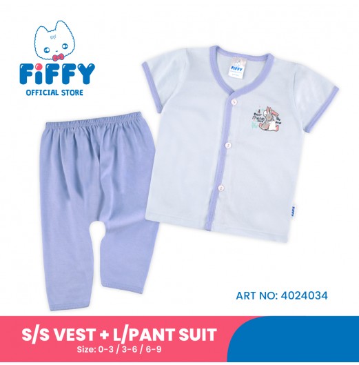 FIFFY BEST FRIEND SHORT SLEEVE VEST + LONG PANT SUIT