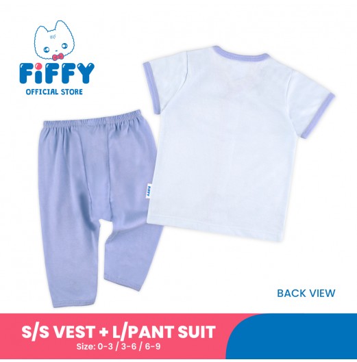 FIFFY BEST FRIEND SHORT SLEEVE VEST + LONG PANT SUIT